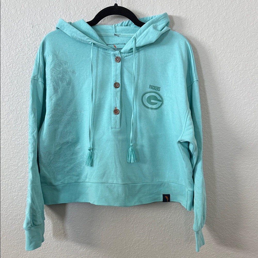 Green Bay Packers Margaritaville Mint Pullover Hoodie Women’s M